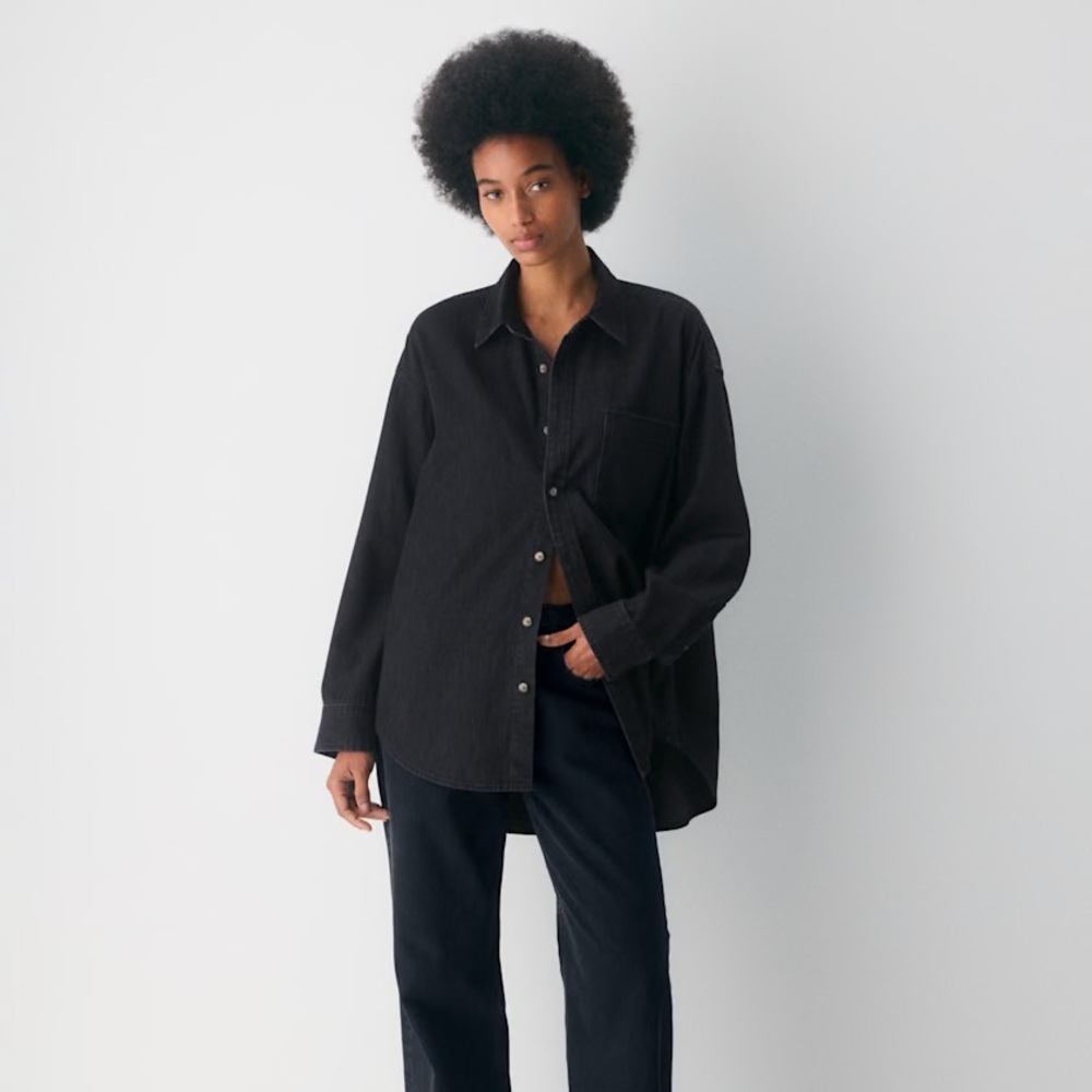 Denim Forum The '80s Comfy Denim Shirt in Black
